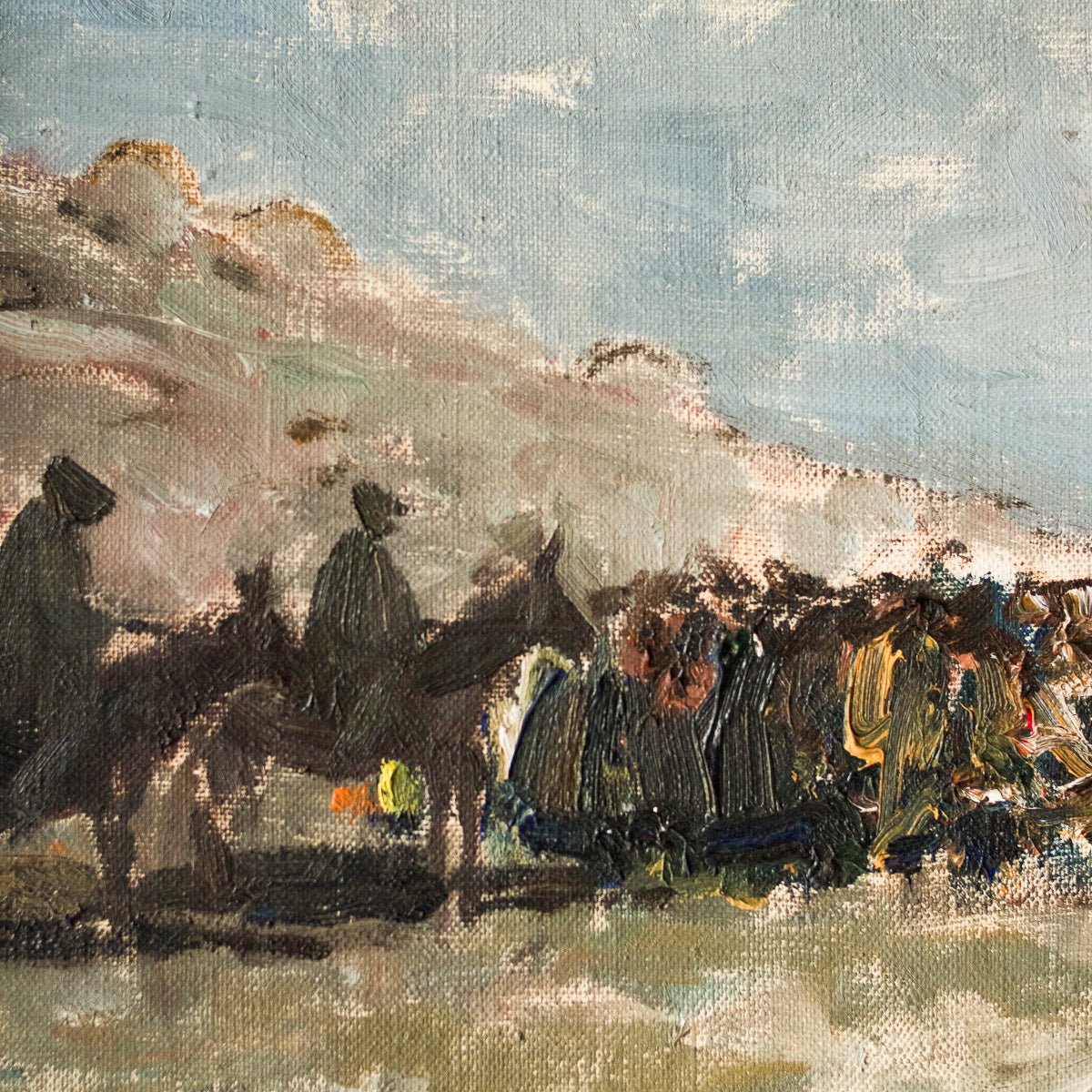 Oil Painting With Men On Horseback (Landscape Oil Painting) - elsie green - Art