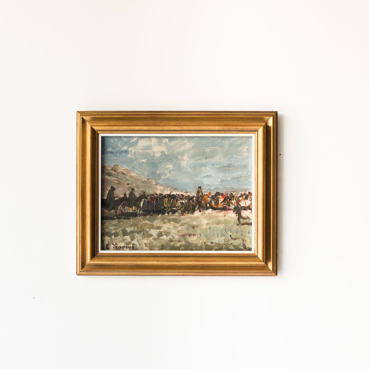 Oil Painting With Men On Horseback (Landscape Oil Painting) - elsie green - Art