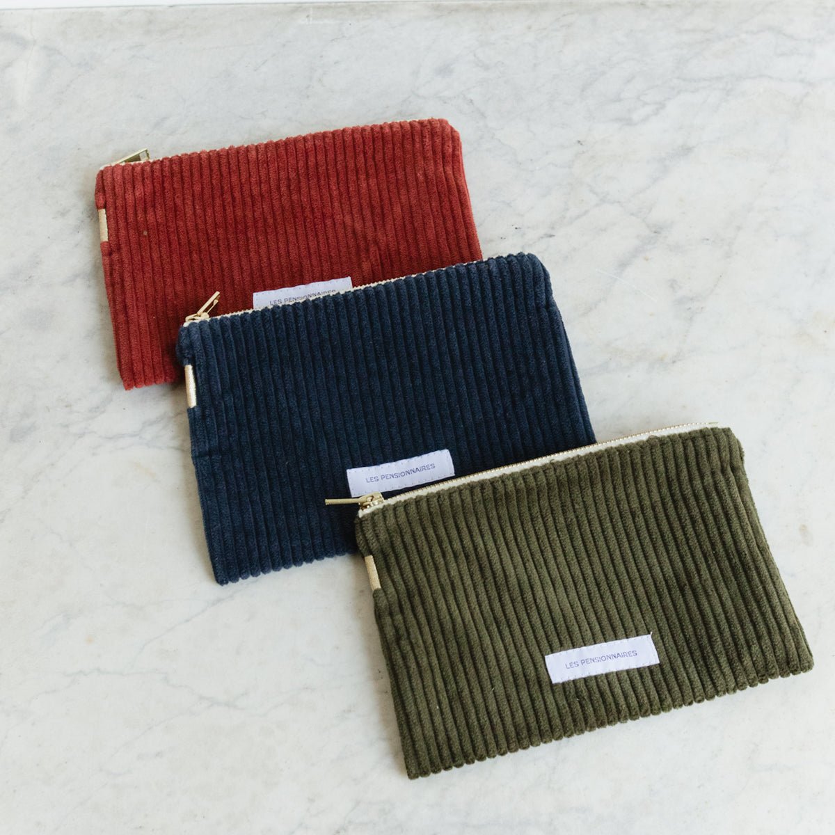 Organic Cotton Velvet Pouch - elsie green - textiles