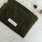 Organic Cotton Velvet Pouch - elsie green - textiles