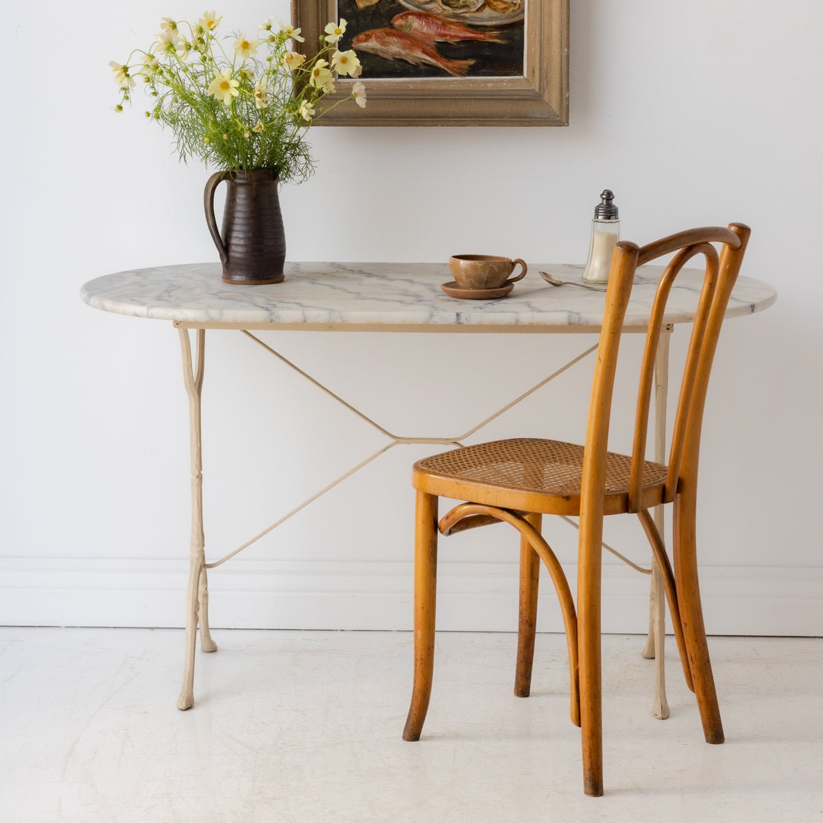 Oval Marble Bistro Table - elsie green - furniture