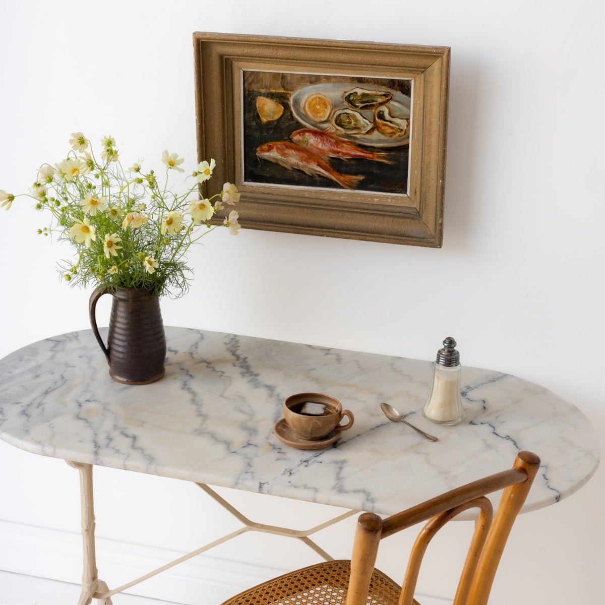 Oval Marble Bistro Table - elsie green - furniture