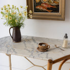 Oval Marble Bistro Table - elsie green - furniture
