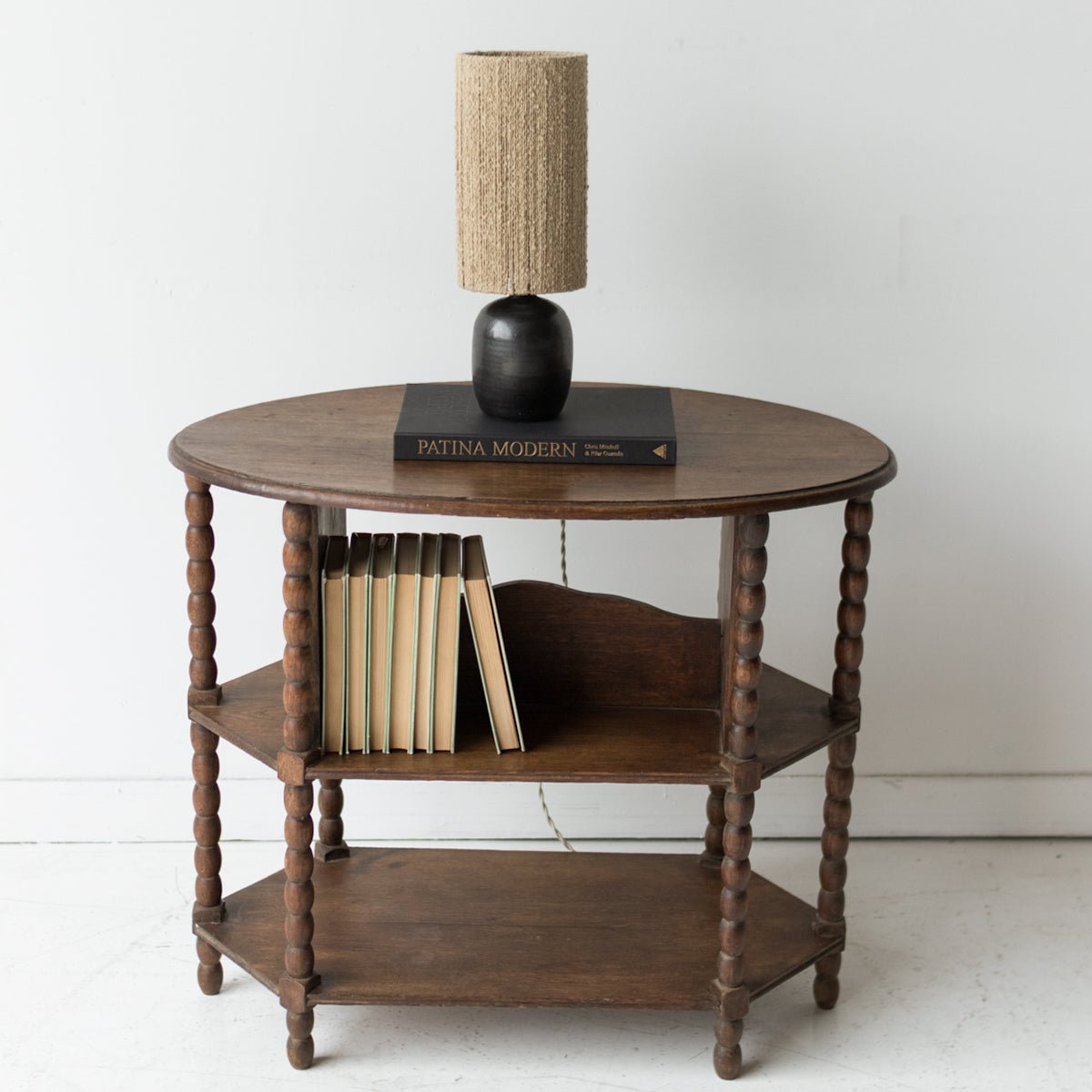 Oval Oak Side Table - elsie green - furniture