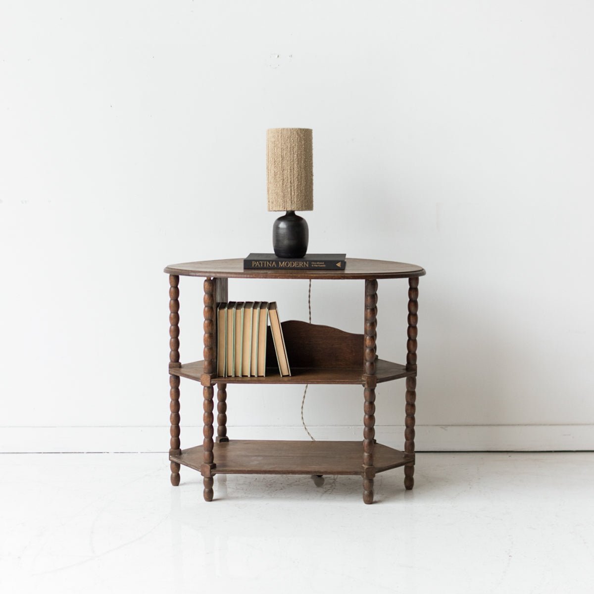 Oval Oak Side Table - elsie green - furniture