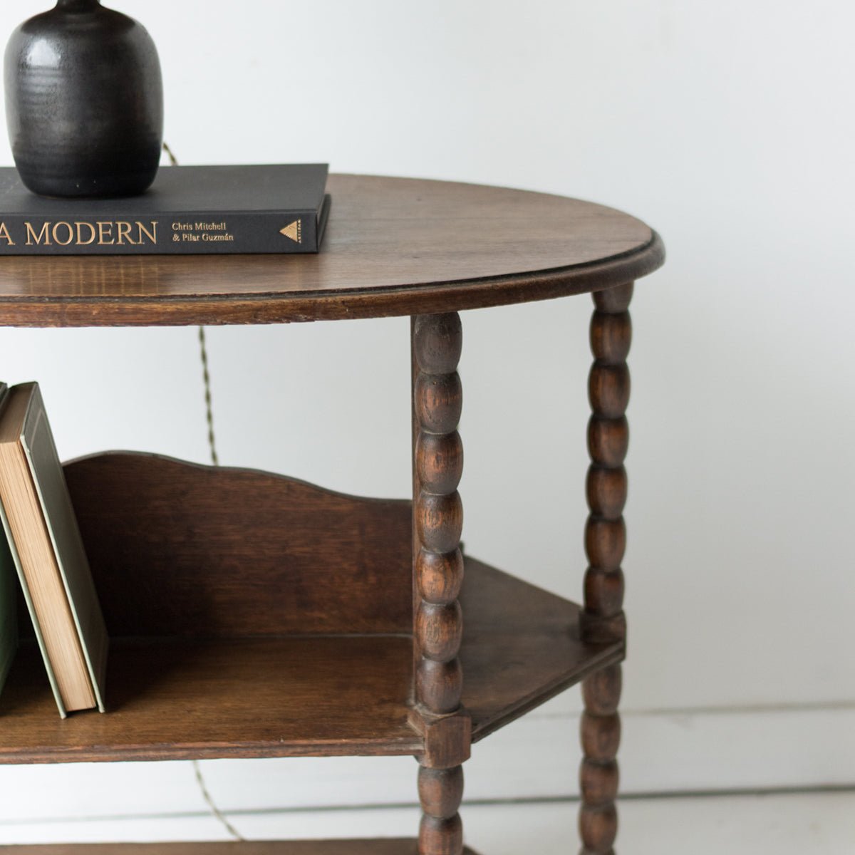 Oval Oak Side Table - elsie green - furniture