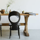 Oval Reclaimed Wood Trestle Table - elsie green - Custom Furniture