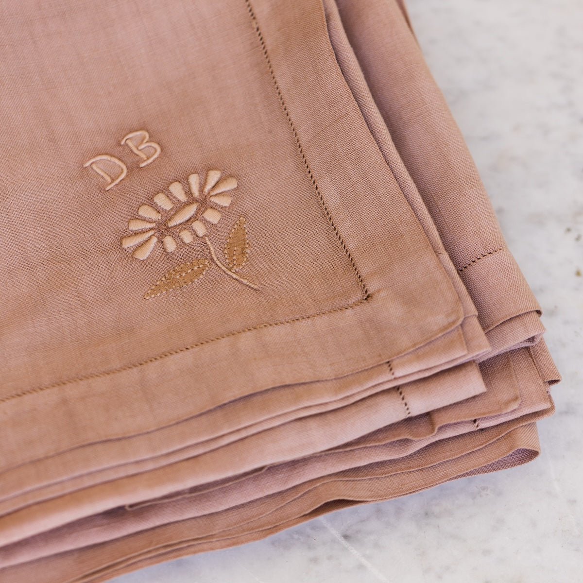 Over-dyed Vintage Napkin Set of 6 - elsie green - textiles
