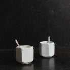 Pair of Alacta Porcelain Yogurt Pots with Demitasse Spoons - elsie green - the french kitchen