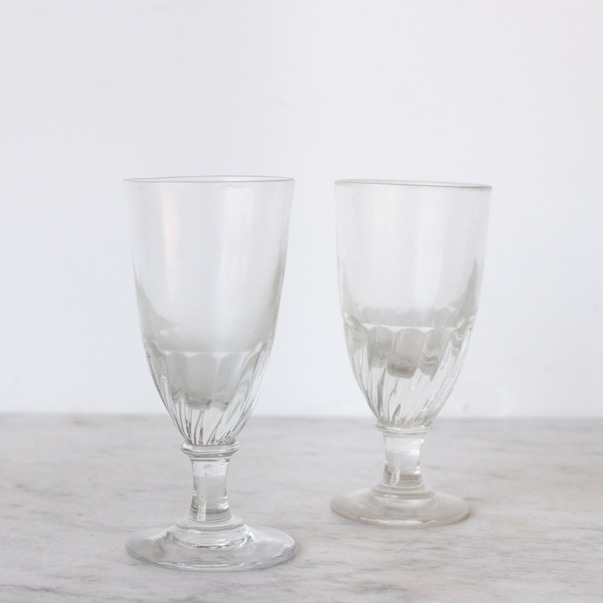 Pair of Antique Optic Absinthe Glasses - elsie green - the french kitchen