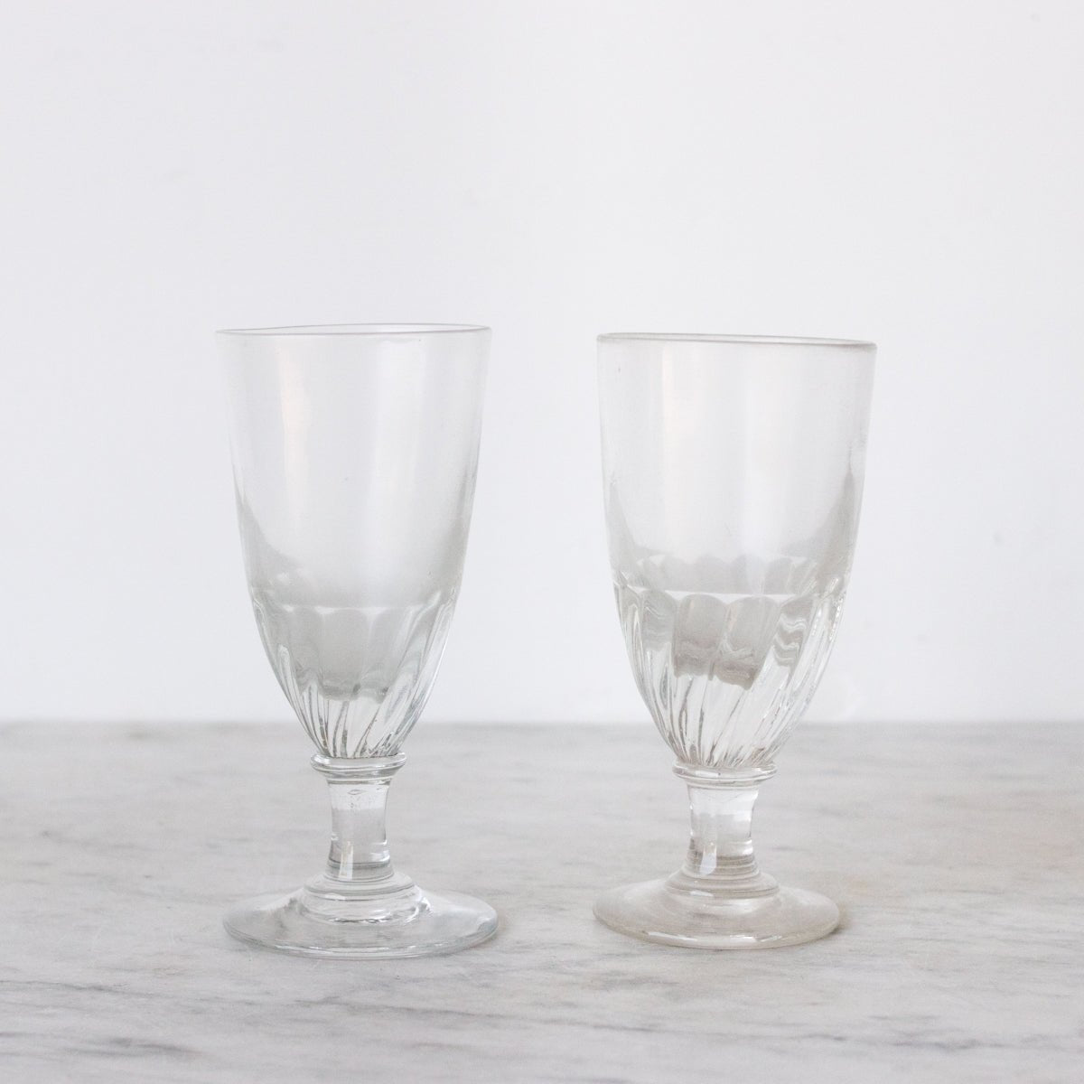 Pair of Antique Optic Absinthe Glasses - elsie green - the french kitchen