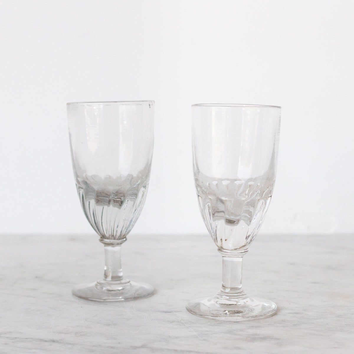Pair of Antique Optic Absinthe Glasses - elsie green - the french kitchen