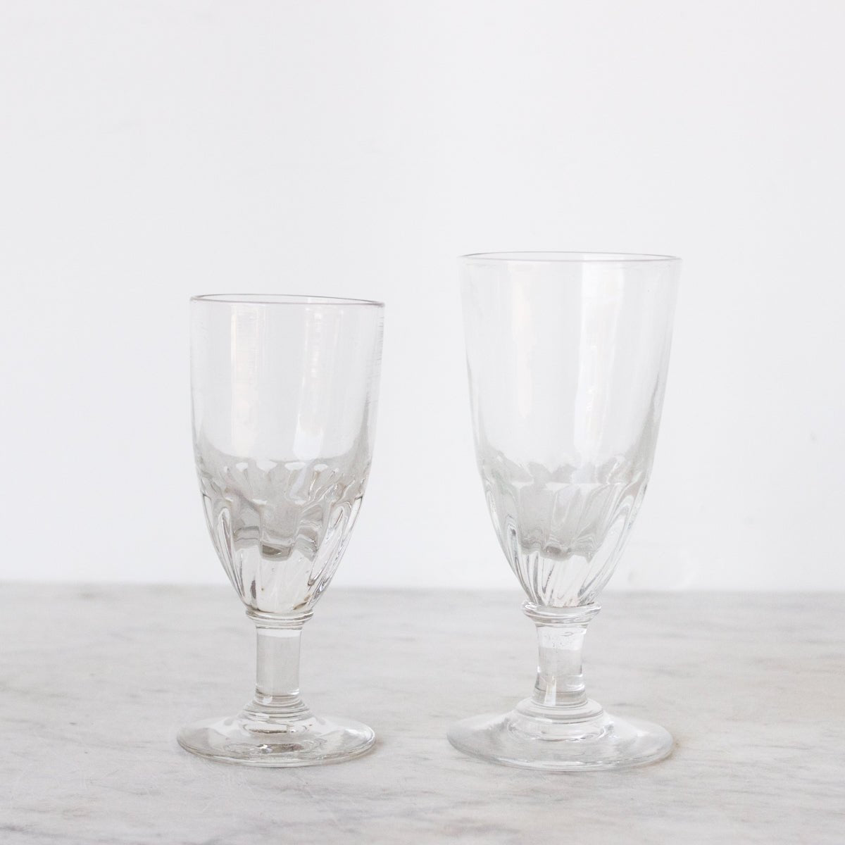 Pair of Antique Optic Absinthe Glasses - elsie green - the french kitchen