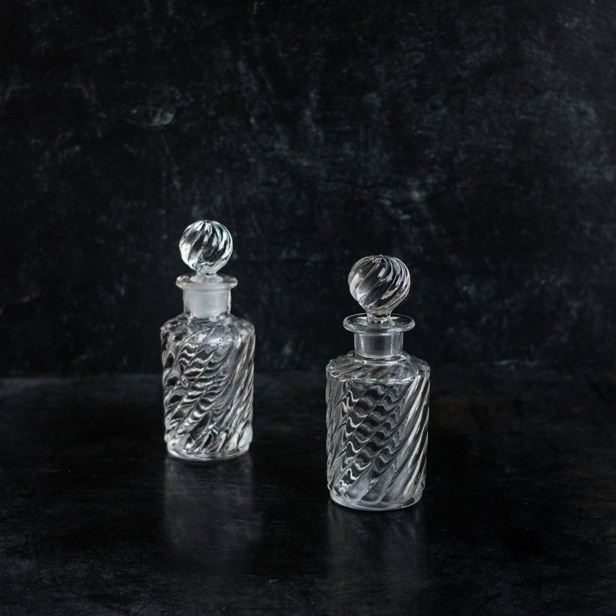 Pair of Baccarat Bambou Vanity Bottles - elsie green - decor