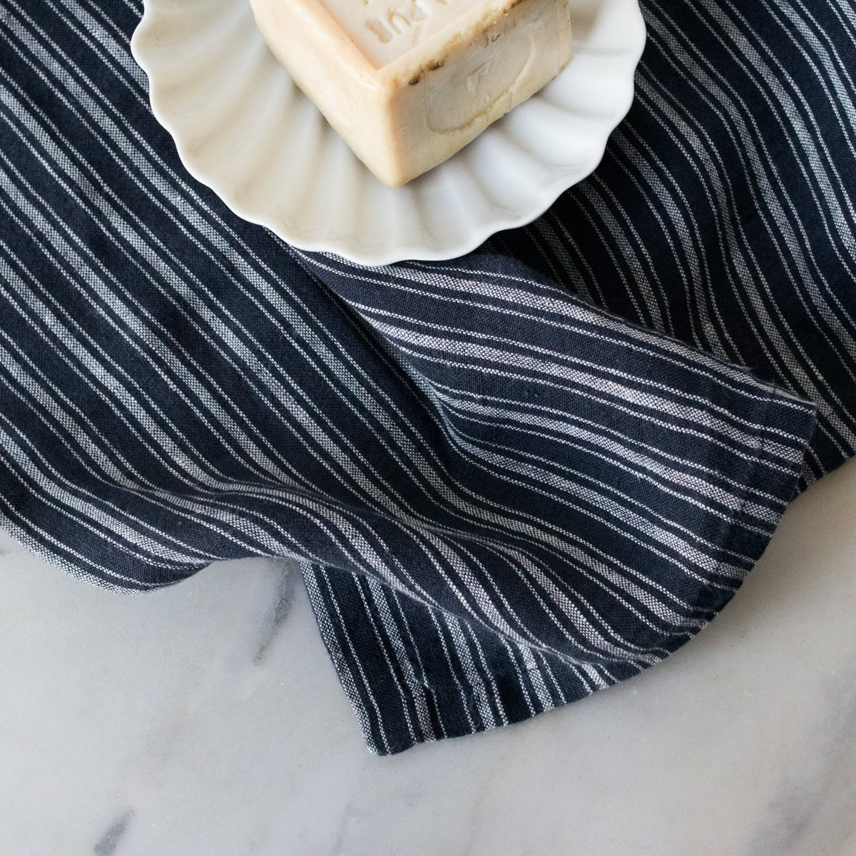 Pair of Boat Stripe Kitchen Towels | Indigo - elsie green - textiles