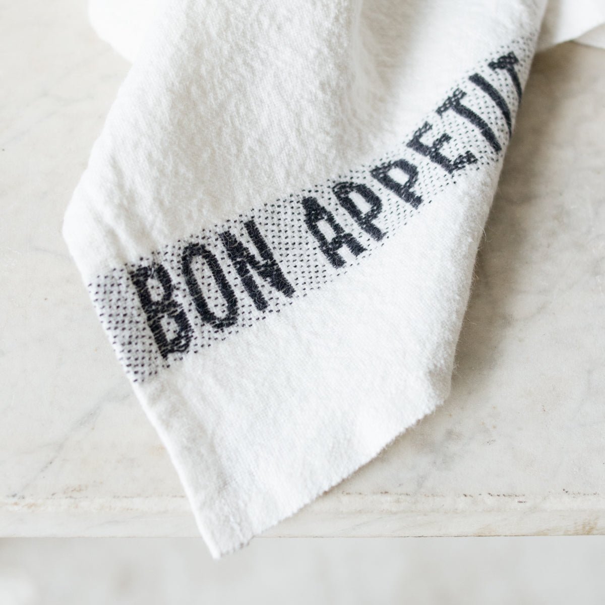PAIR OF BON APPETIT KITCHEN TOWELS | WHITE & BLACK - elsie green - the french kitchen