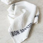 PAIR OF BON APPETIT KITCHEN TOWELS | WHITE & BLACK - elsie green - the french kitchen