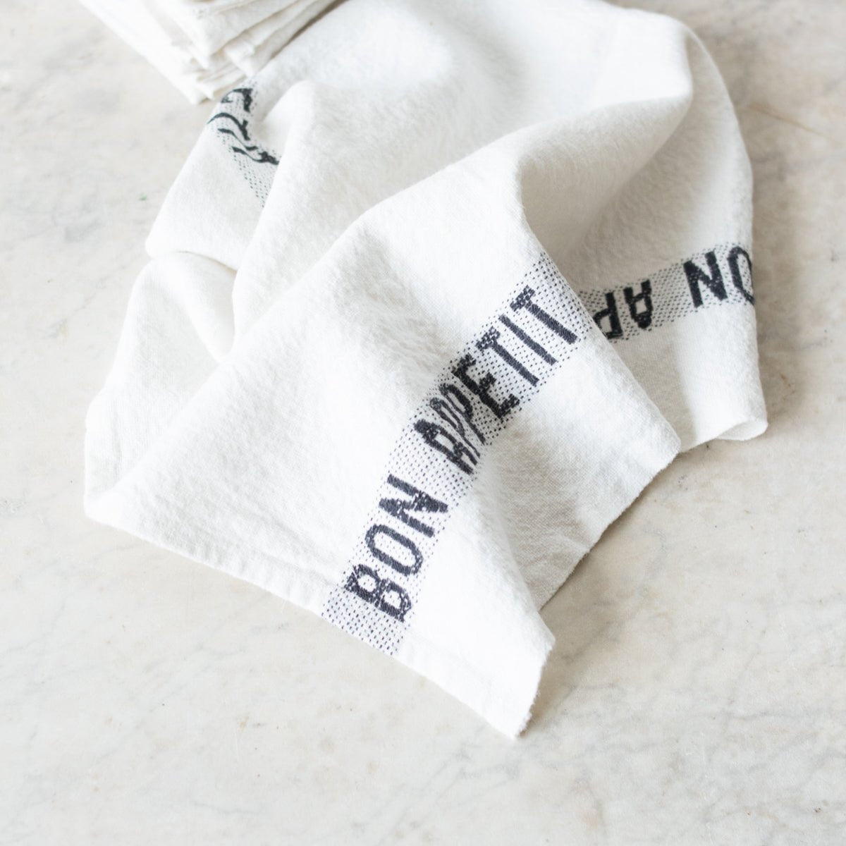 PAIR OF BON APPETIT KITCHEN TOWELS | WHITE & BLACK - elsie green - the french kitchen