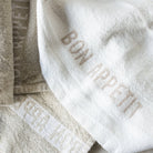 PAIR OF BON APPETIT KITCHEN TOWELS | WHITE & NATURAL - elsie green - the french kitchen