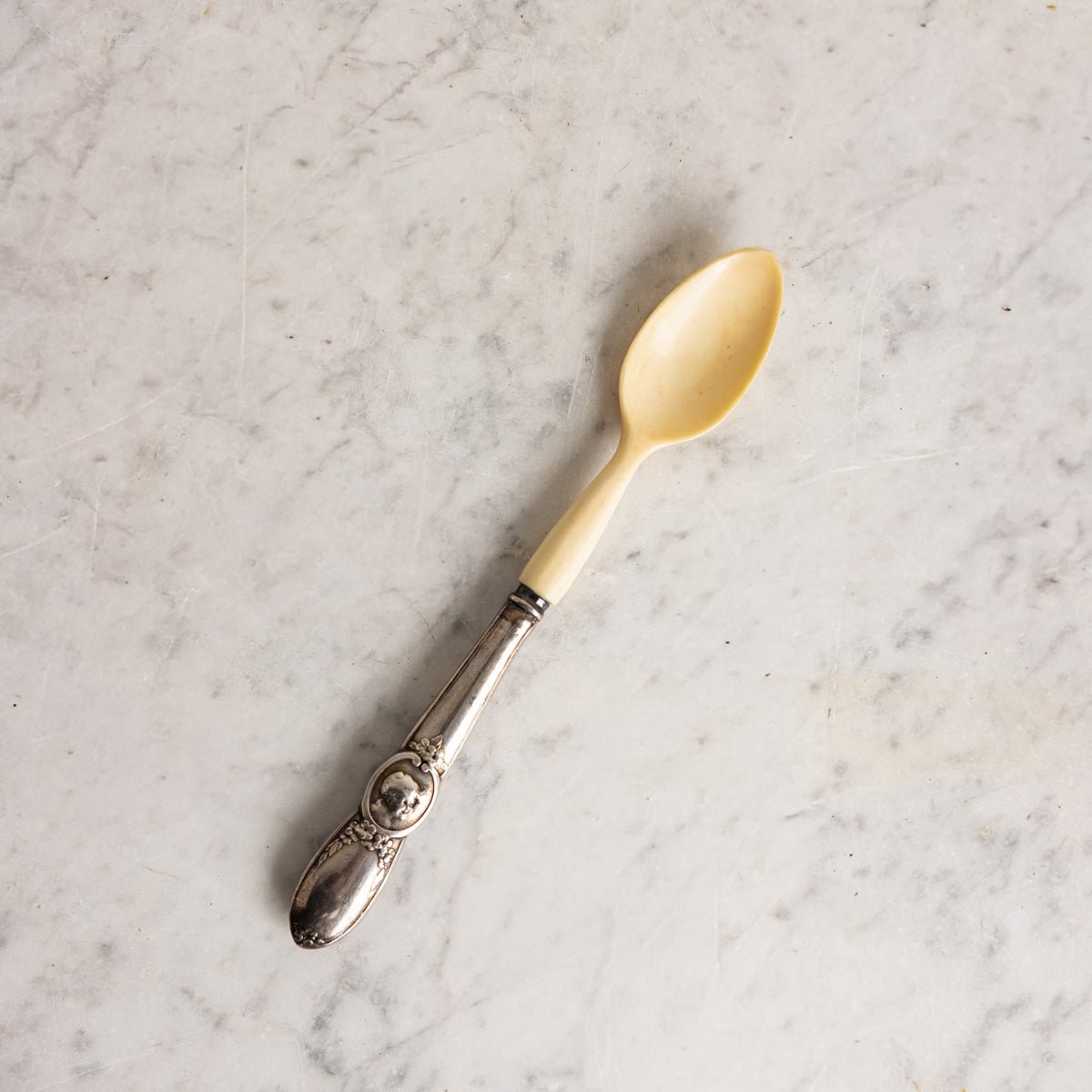 Pair of Bone & Silver Spoons - elsie green - the french kitchen