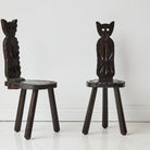 Pair of Brutalist Feline Accent Chairs - elsie green - furniture