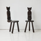 Pair of Brutalist Feline Accent Chairs - elsie green - furniture