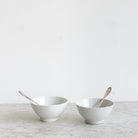 Pair of Cafe Bowls with Silver Spoons - elsie green - the french kitchen