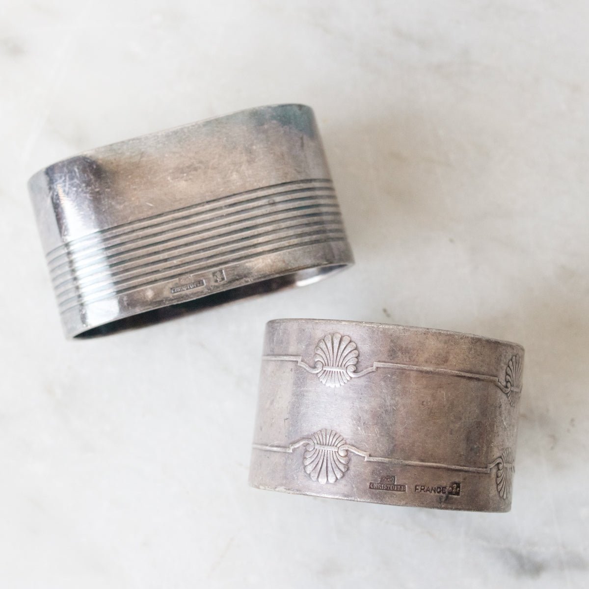 Pair Of Christofle Napkin Rings - elsie green - The French Kitchen