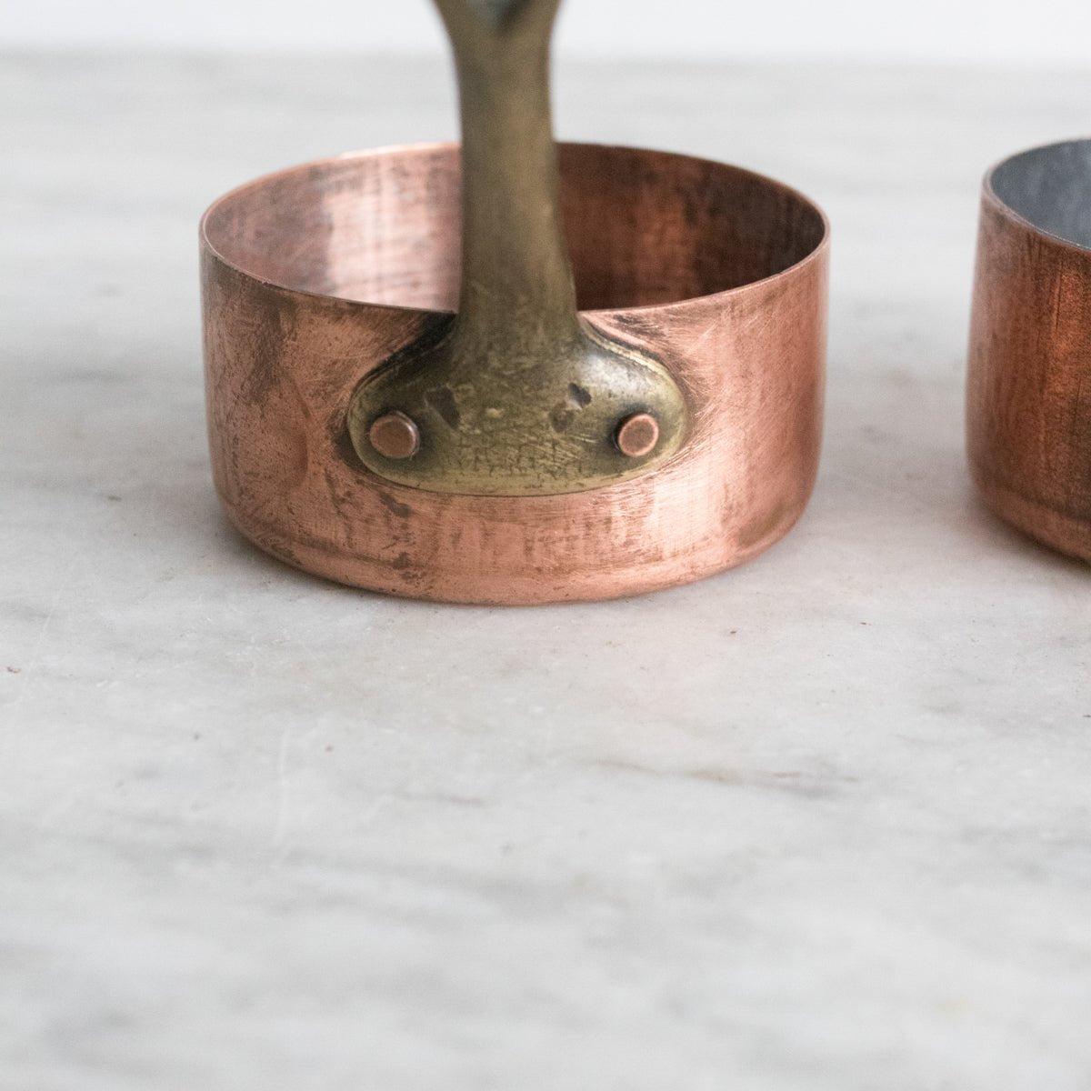 Pair of Copper Petite Pots - elsie green - the french kitchen