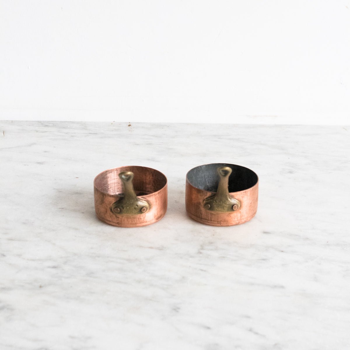 Pair of Copper Petite Pots - elsie green - the french kitchen