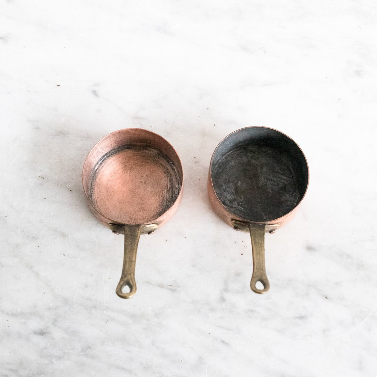 Pair of Copper Petite Pots - elsie green - the french kitchen