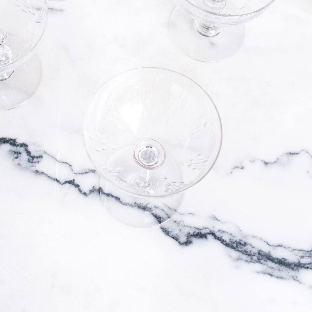 Pair of Crystal Champagne Coupes - elsie green - The French Kitchen