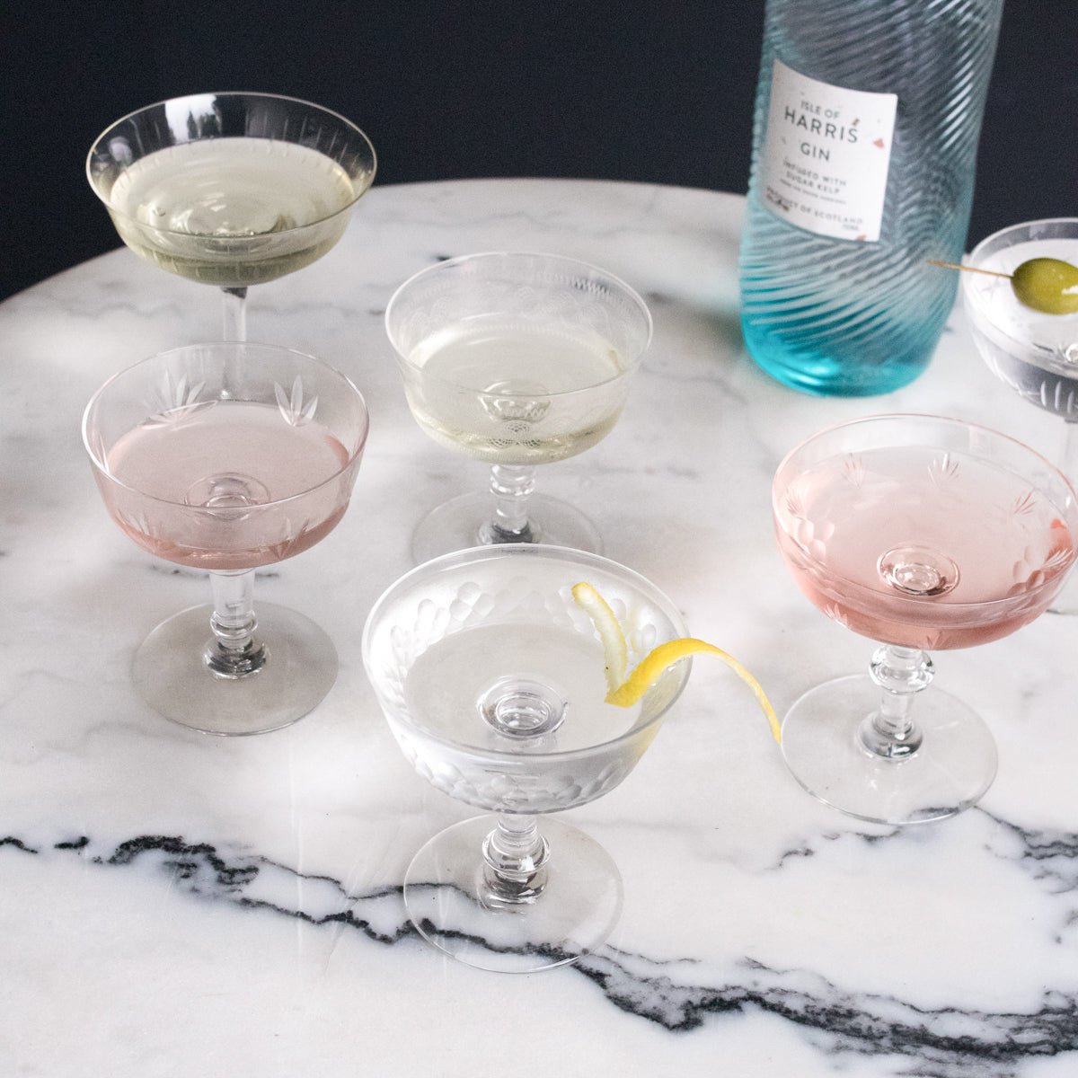 Pair of Crystal Champagne Coupes - elsie green - The French Kitchen