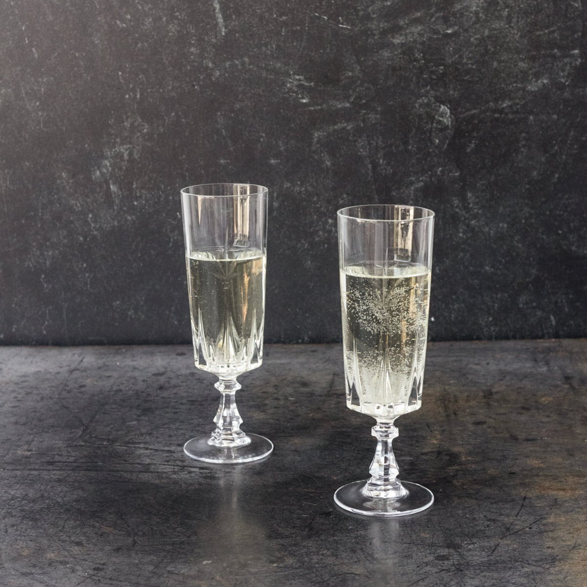 Pair of Crystal Champagne Flutes - elsie green - The French Kitchen