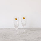 Pair of Crystal Champagne Flutes - elsie green - the french kitchen