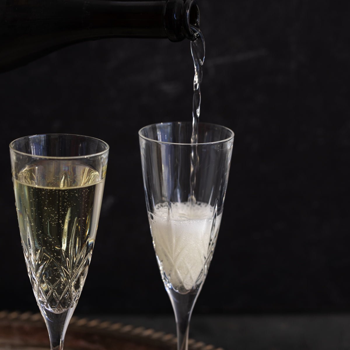 Pair of Crystal Flutes - elsie green - the french kitchen
