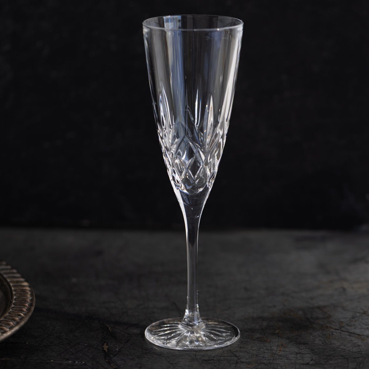 Pair of Crystal Flutes - elsie green - the french kitchen