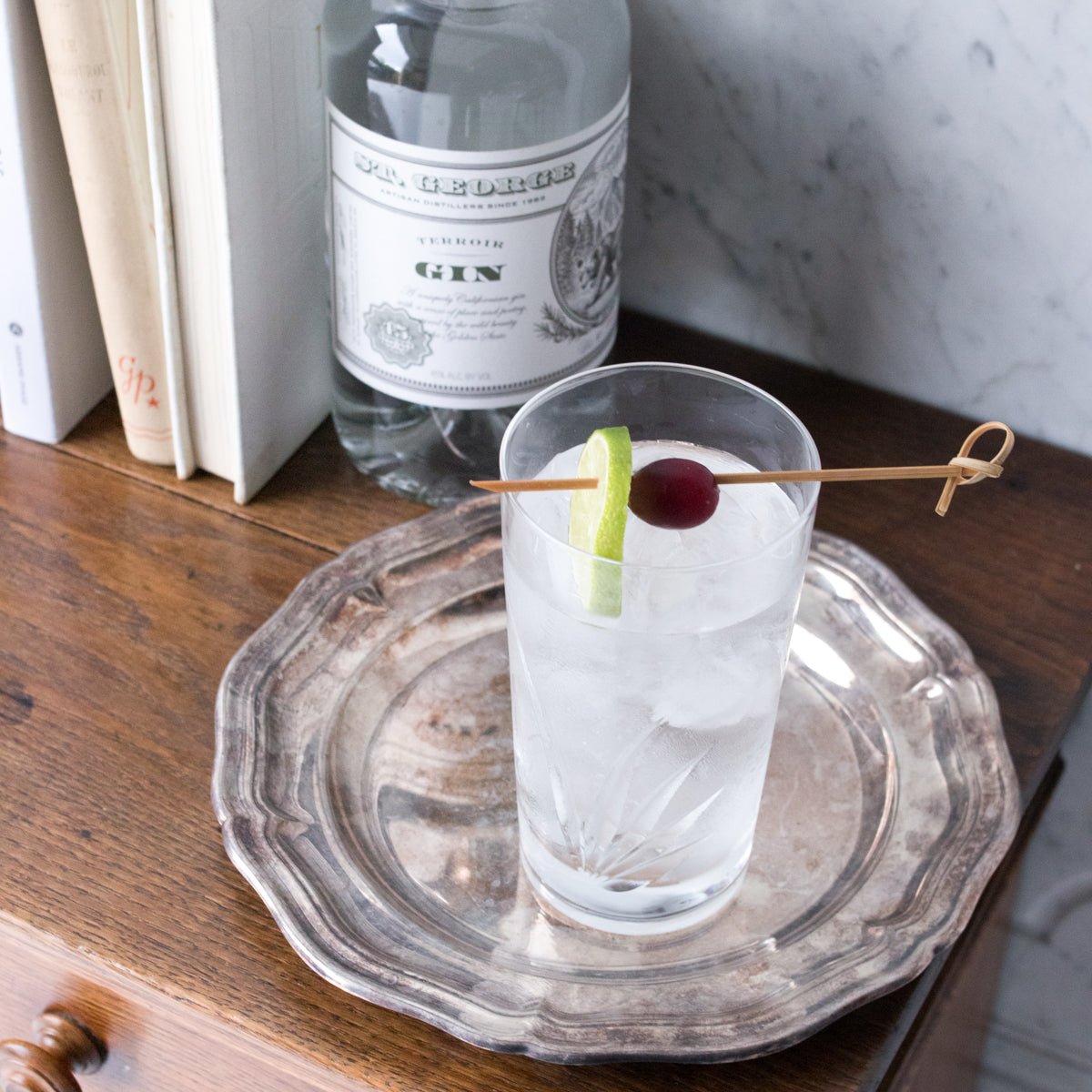 Pair of Crystal Tall Bar Glasses - elsie green - The French Kitchen