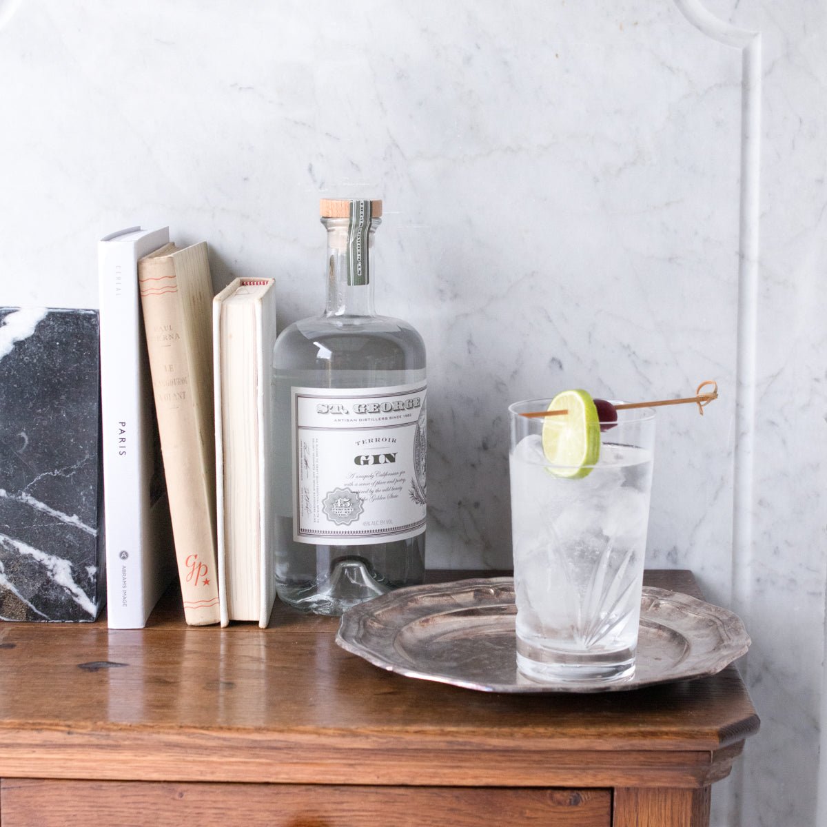 Pair of Crystal Tall Bar Glasses - elsie green - The French Kitchen