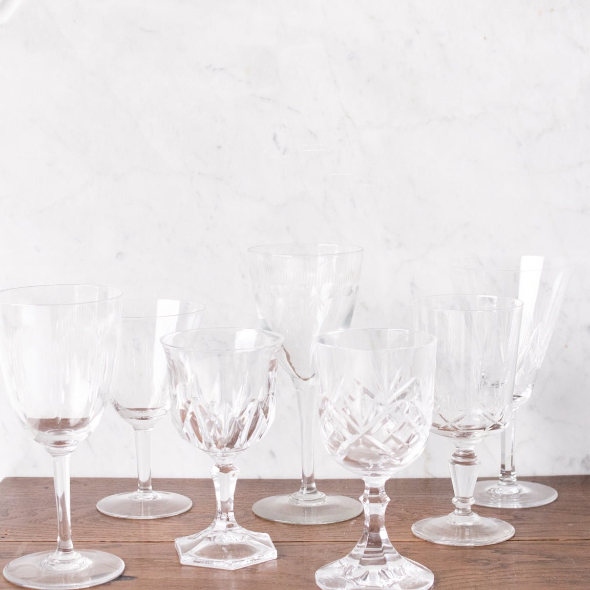 Pair Of Crystal Wine Glasses - elsie green - The French Kitchen