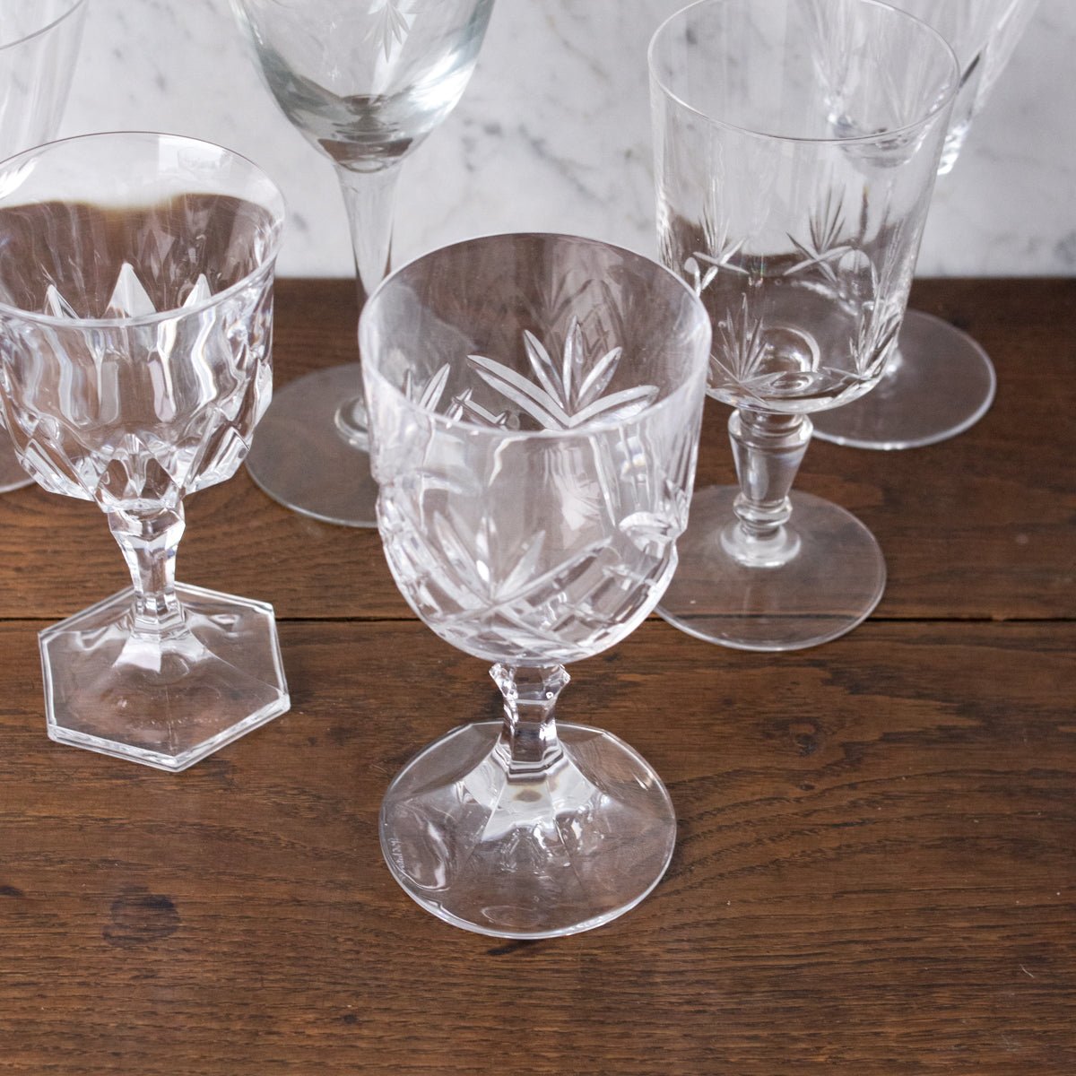 Pair Of Crystal Wine Glasses - elsie green - The French Kitchen