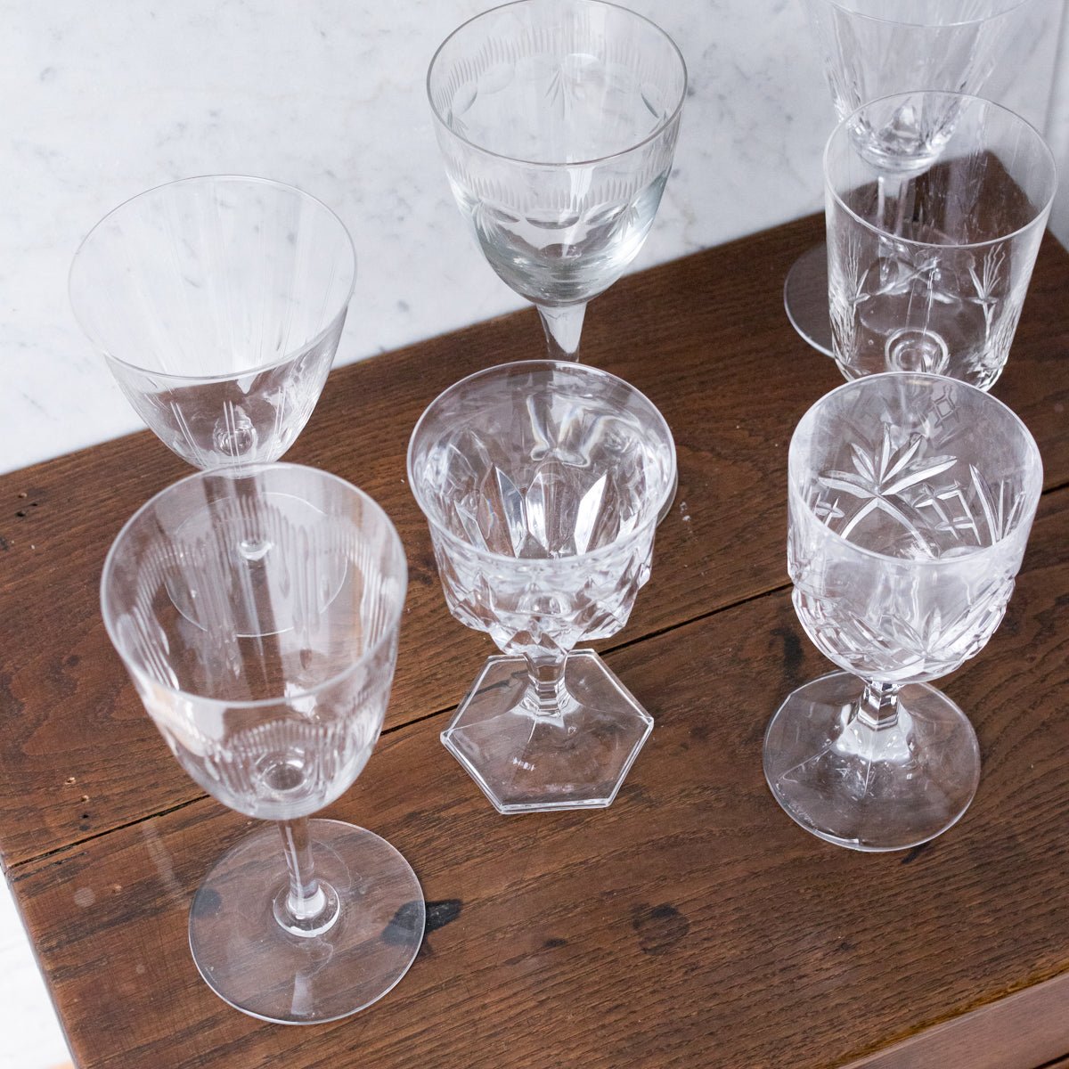 Pair Of Crystal Wine Glasses - elsie green - The French Kitchen