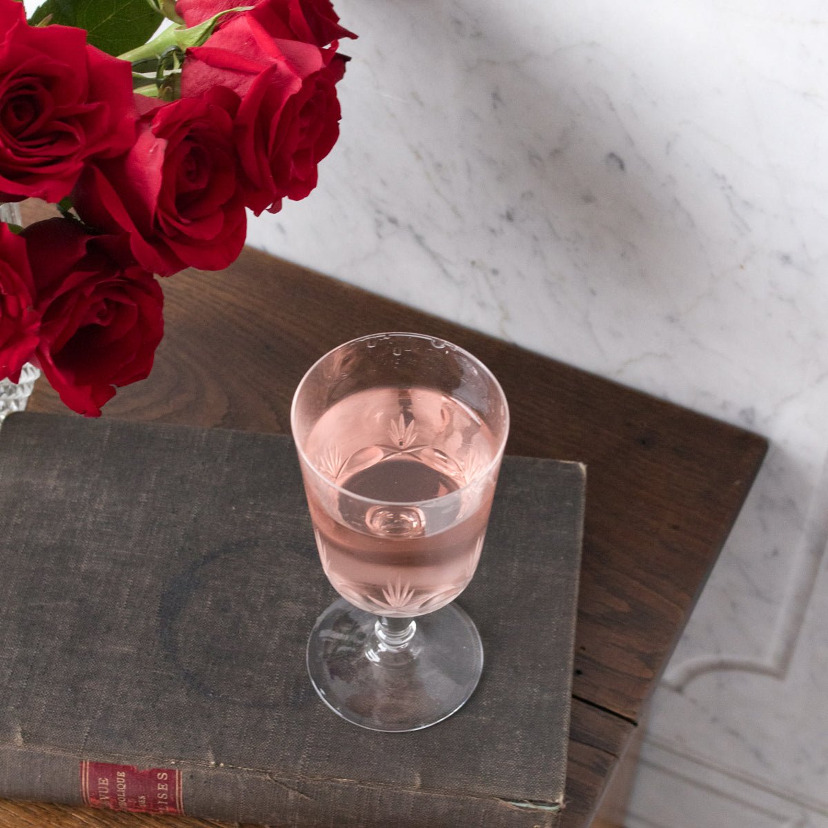 Pair Of Crystal Wine Glasses - elsie green - The French Kitchen