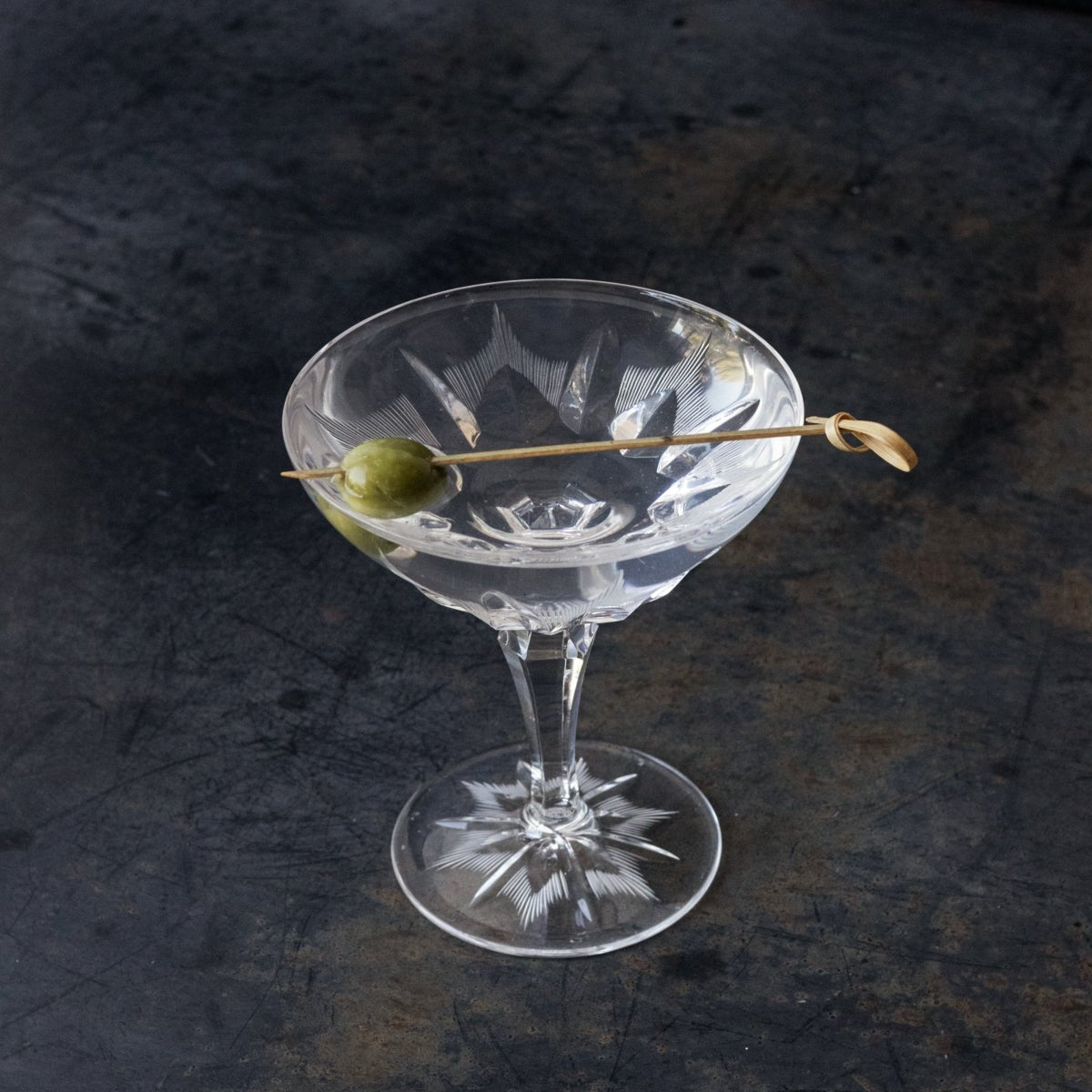 Pair of Cut Crystal Coupes - elsie green - the french kitchen