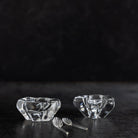 Pair of Daum Crystal Salt Cellars - elsie green - the french kitchen