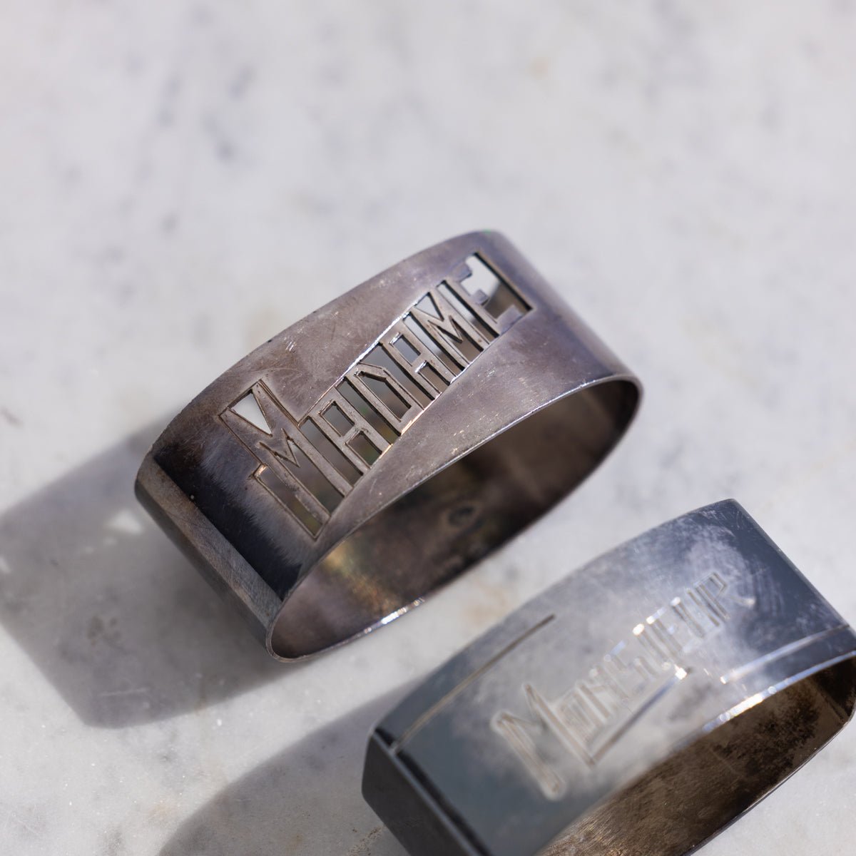 Pair of Engraved Napkin Rings | Madame & Monsieur - elsie green - the french kitchen