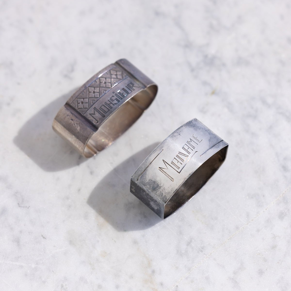 Pair of Engraved Napkin Rings | Madame & Monsieur - elsie green - the french kitchen