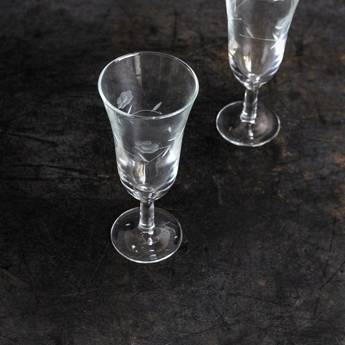 Pair Of Etched Champagne Flutes - elsie green - The French Kitchen