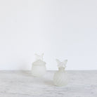 Pair Of Frosted Glass Vanity Bottle With Butterflies - elsie green - Decor