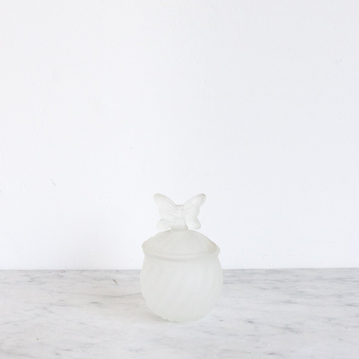 Pair Of Frosted Glass Vanity Bottle With Butterflies - elsie green - Decor
